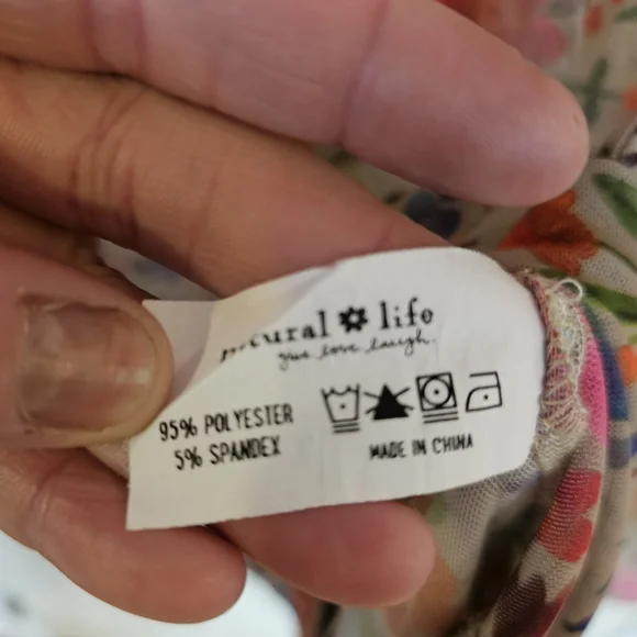 Natural Life Carina Floral Mesh Button Down Long Sleeve Collar Top - Picture 6 of 8